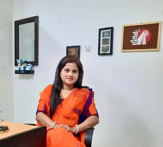 Dr. Binita Sarker Shanta seated at the chamber