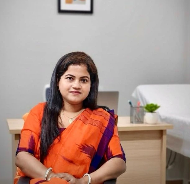 Portrait of Dr. Binita Sarker Shanta seated in a consultation room